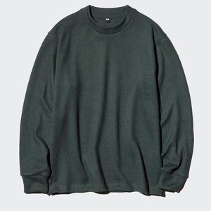 🆕 Uniqlo Dark Green Soft Knitted Fleece T-Shirt